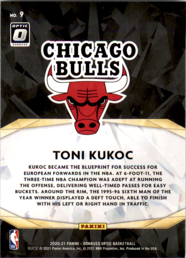2020 Donruss Optic Winner Stays #9 Toni Kukoc Chicago Bulls