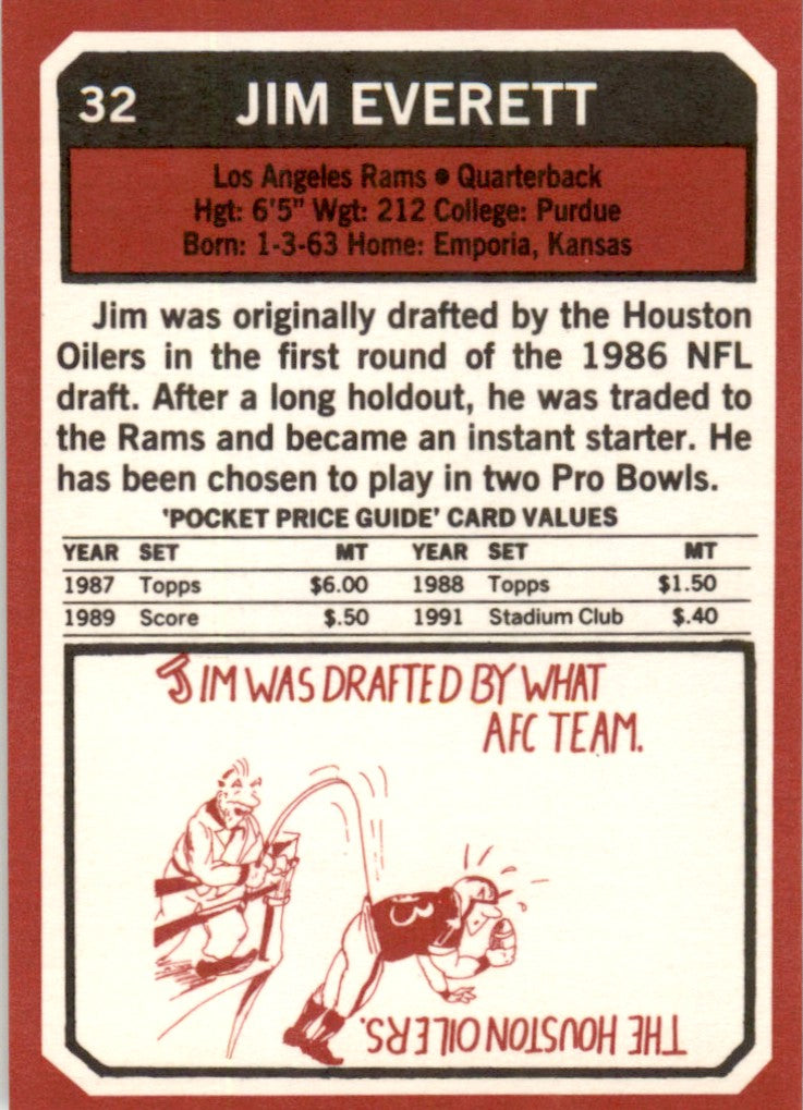 1993 SCD #32 Jim Everitt Los Angeles Rams