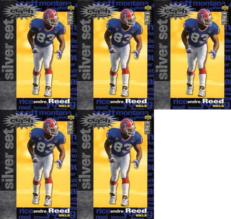 (5) 1995 Coll. Choice Crash The Game Silver Football #C24 Andre Reed Lot