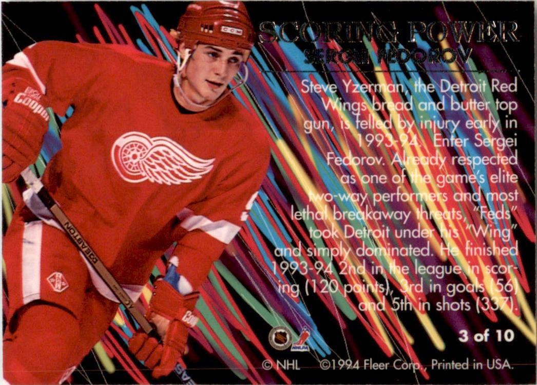1994 Flair Scoring Power #3 Sergei Fedorov Detroit Red Wings