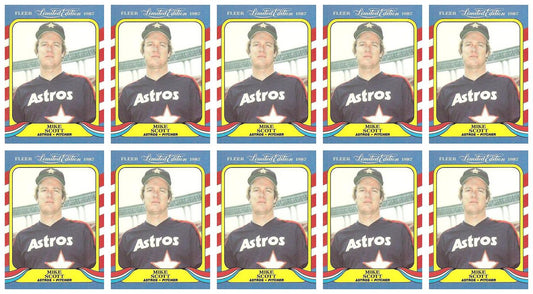 (10) 1987 Fleer Limited Edition Baseball #38 Mike Scott Lot Houston Astros