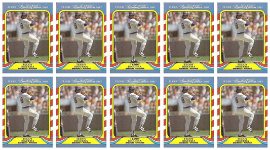 (10) 1987 Fleer Limited Edition Baseball #21 Teddy Higuera Lot Milwaukee Brewers