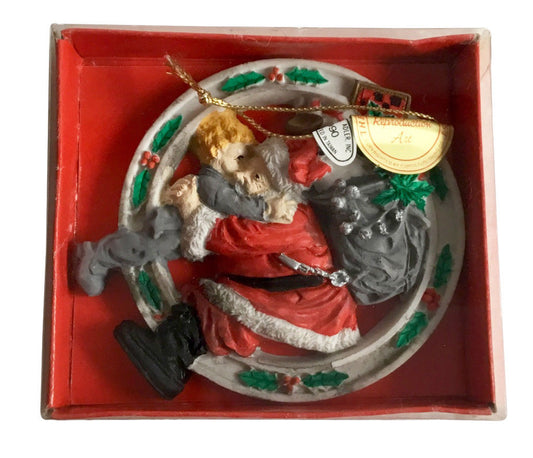 Saturday Evening Post Santa Clause 3.5 Inch Vintage Christmas Ornament 1990