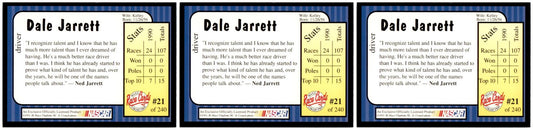 (3) 1991 Maxx #21 Dale Jarrett Card Lot