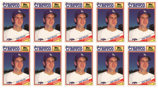 (10) 1988 Topps Revco League Leaders Baseball #15 Bob Welch Lot Dodgers