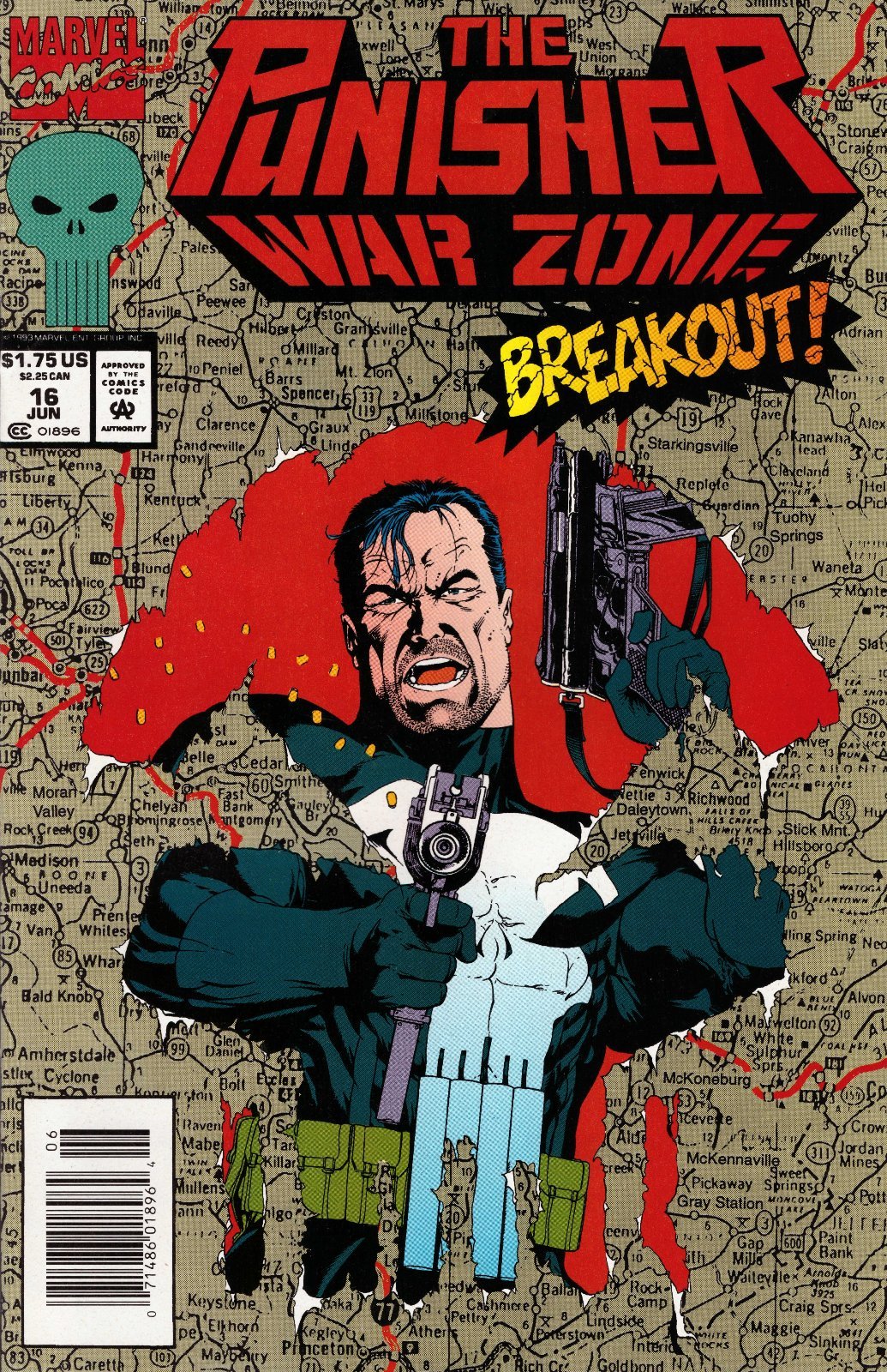 The Punisher: War Zone #16 Newsstand Cover (1992-1995) Marvel
