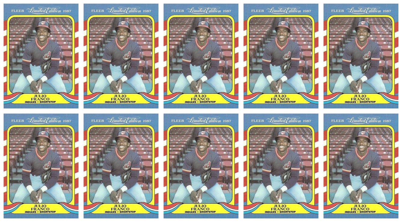 (10) 1987 Fleer Limited Edition Baseball #15 Julio Franco Lot Cleveland Indians