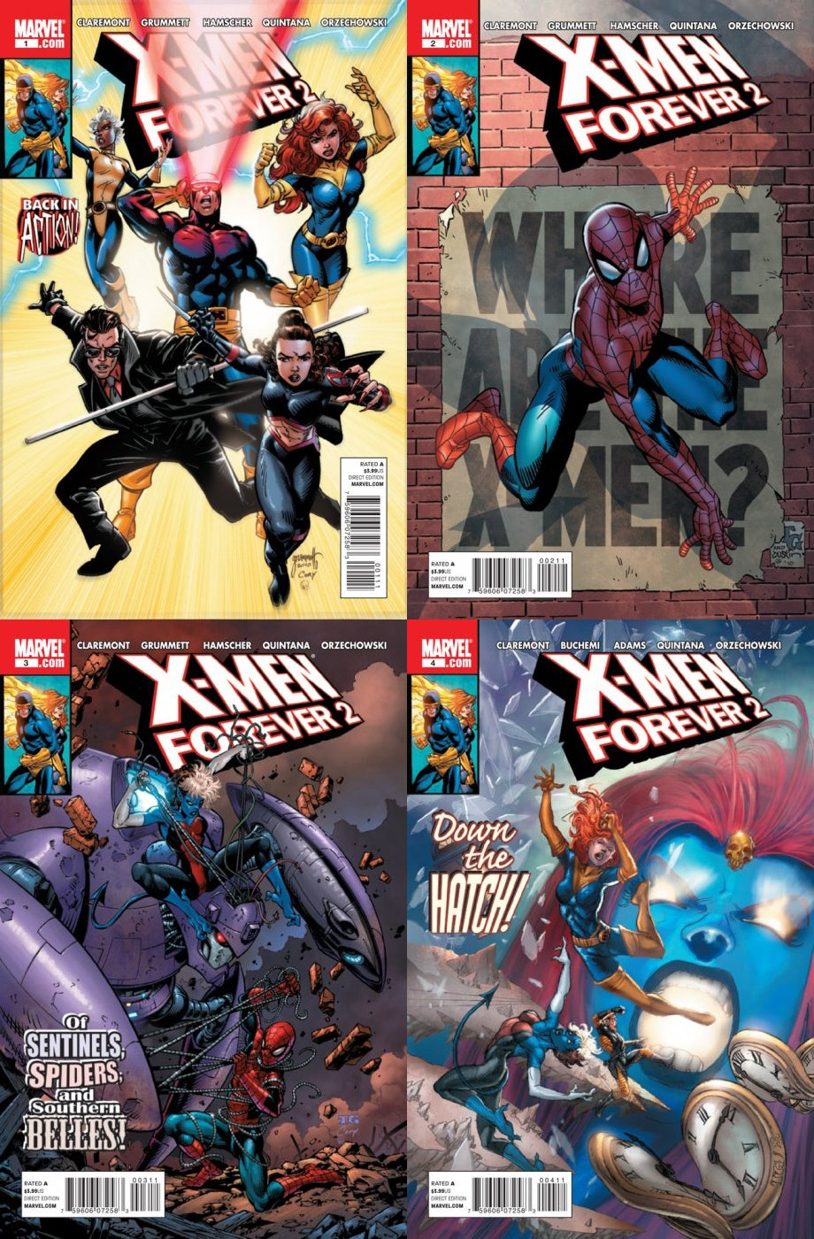 X-Men Forever 2 #1-4 (2010-2011) Marvel Comics - 4 Comics