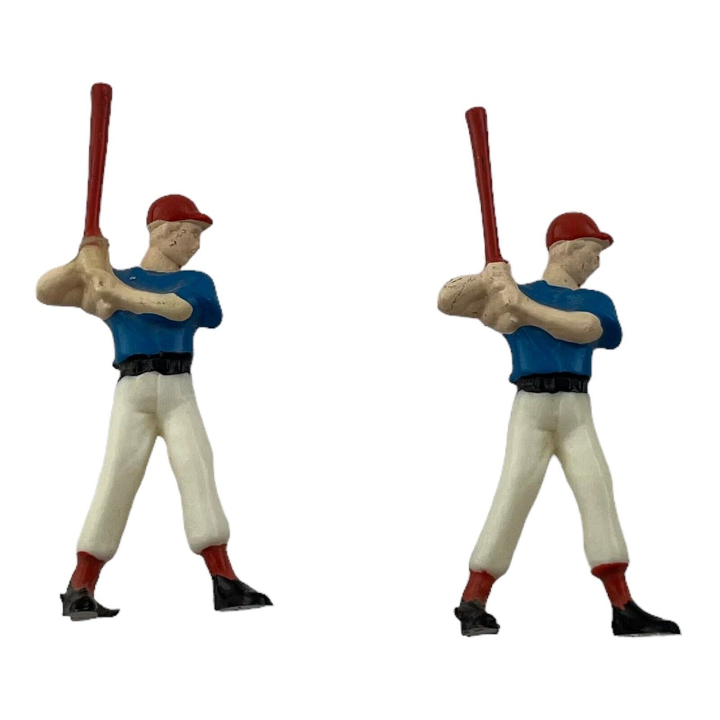(2) Baseball Batter 2 Inch Vintage Plastic Figurine Lot