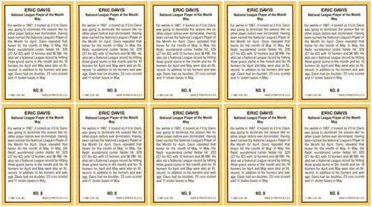 (10) 1987 Donruss Highlights #8 Eric Davis Cincinnati Reds Card Lot