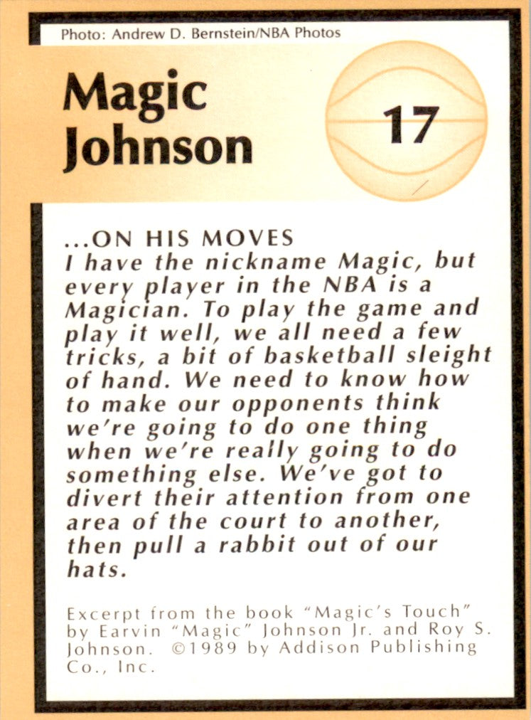 1991 Tuff Stuff Jr. Special Issue NBA FInals #17 Magic Johnson Lakers