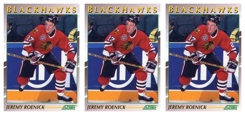 (3) 1991-92 Score Young Superstars Hockey #21 Jeremy Roenick Card Lot Blackhawks