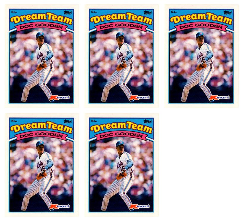 (5) 1989 Topps K-Mart Dream Team Baseball #31 Dwight Gooden Lot Mets