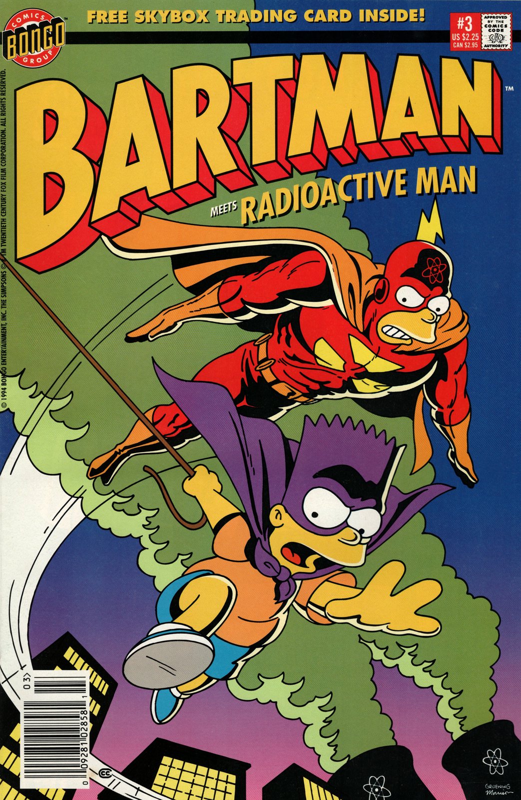 Bartman #3 Newsstand Cover with Trading Card (1993-1995) Bongo Comics