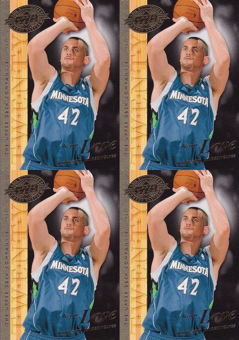 (4) 2008 Upper Deck 20th Anniversary #UD-63 Kevin Love Timberwolves Lot