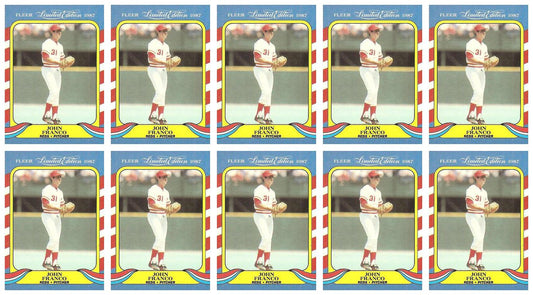 (10) 1987 Fleer Limited Edition Baseball #14 John Franco Lot Cincinnati Reds