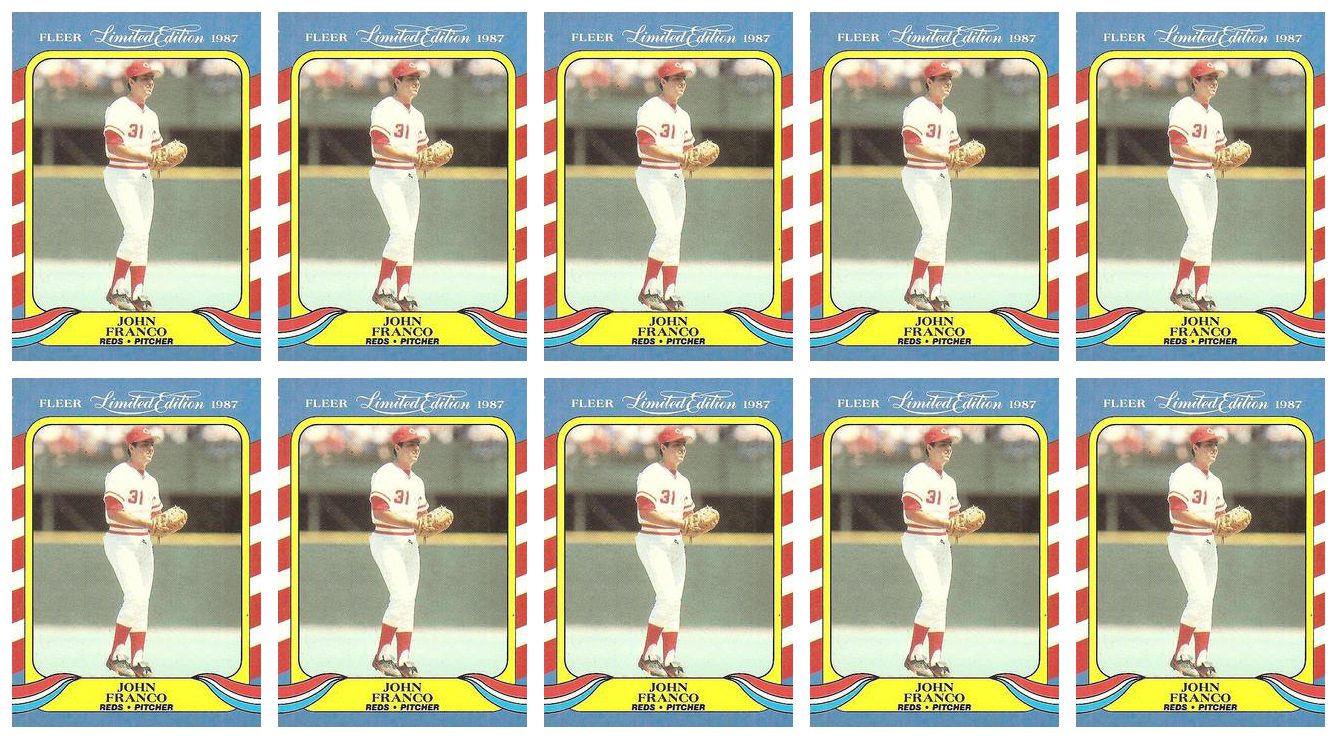(10) 1987 Fleer Limited Edition Baseball #14 John Franco Lot Cincinnati Reds