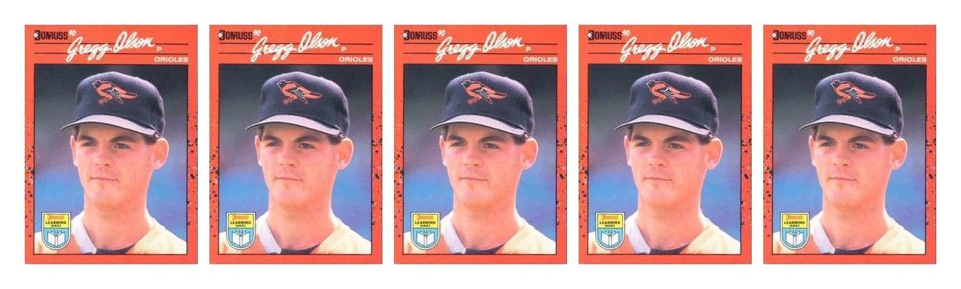 (5) 1990 Donruss Learning Series #27 Gregg Olson Baseball Card Lot Orioles