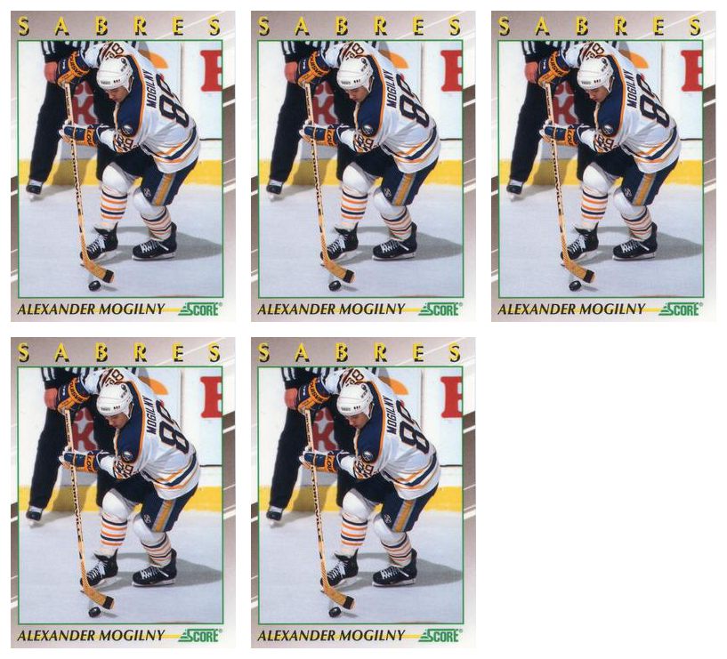 (5) 1991-92 Score Young Superstars Hockey #13 Alexander Mogilny Card Lot Sabres