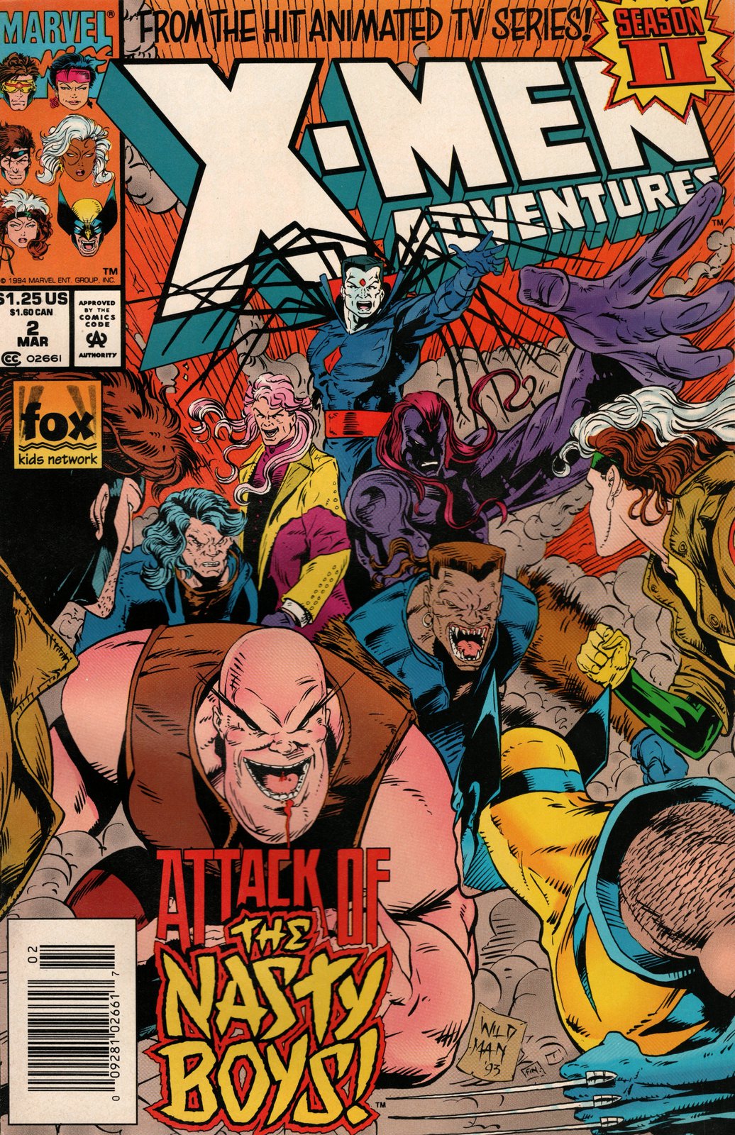 X-Men Adventures II #2 Newsstand Cover (1994-1995) Marvel Comics