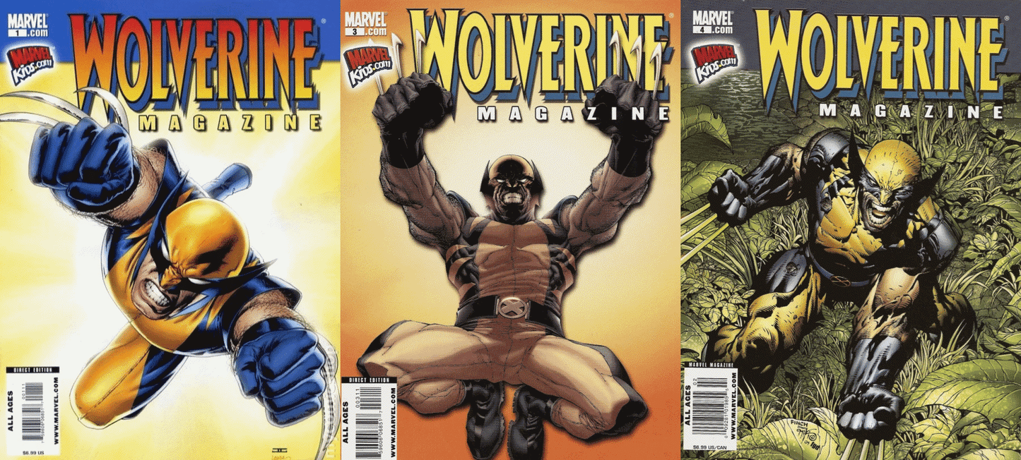 Wolverine Magazine #1 & #3-4 (2009) Marvel Comics - 3 Magazines