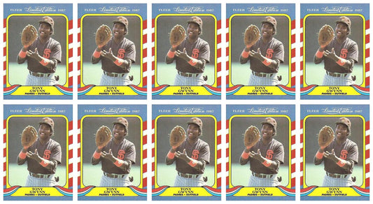 (10) 1987 Fleer Limited Edition Baseball #19 Tony Gwynn Lot San Diego Padres