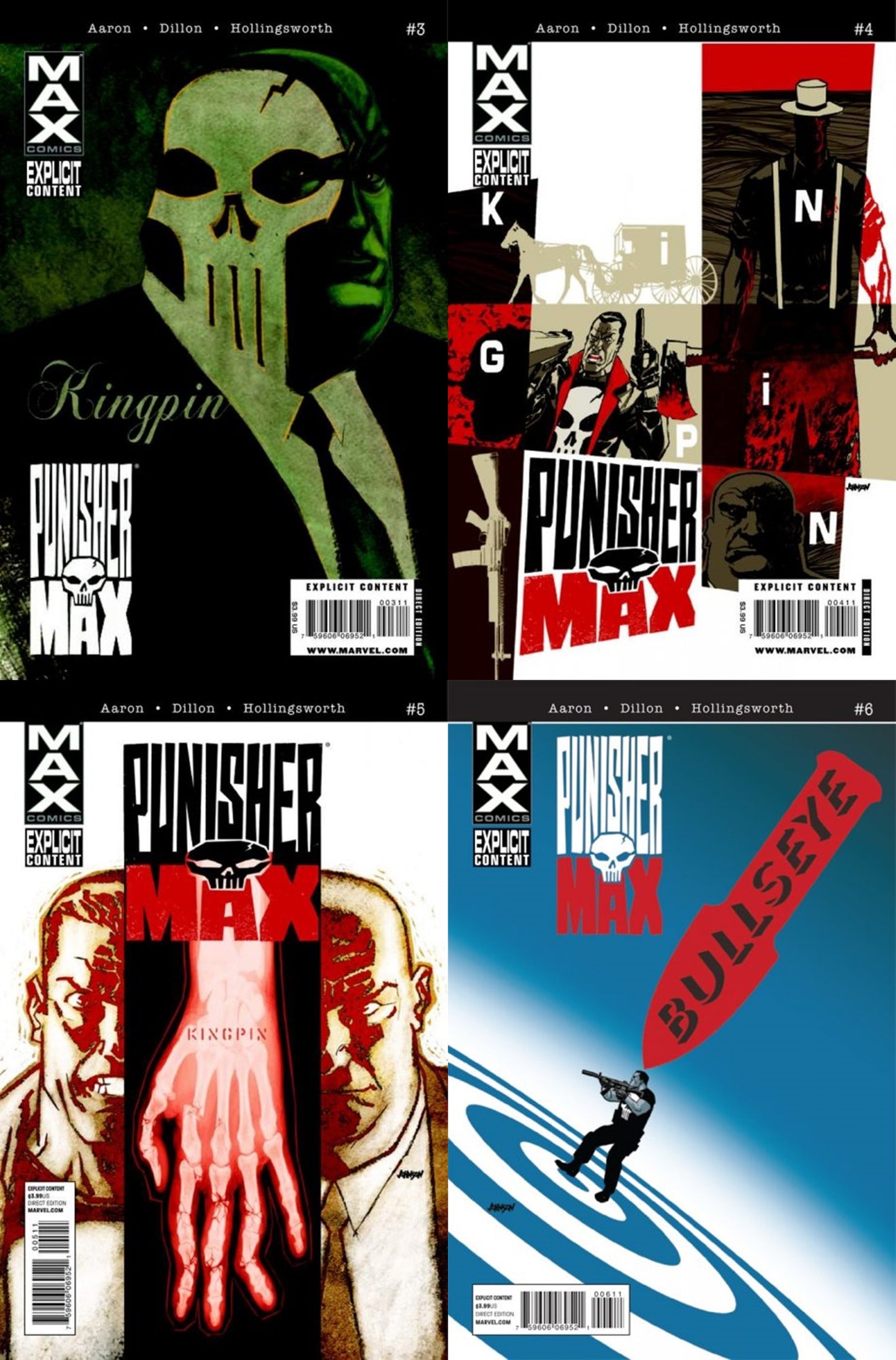 Punisher Max #3-6 (2010-2012) Marvel Comics - 4 Comics