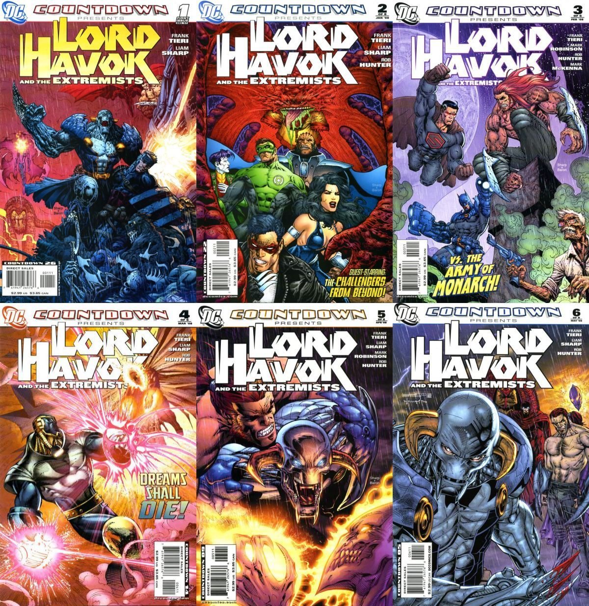 Countdown Presents Lord Havok and The Extremists #1-5 (2007-2008)  DC - 6 Comics