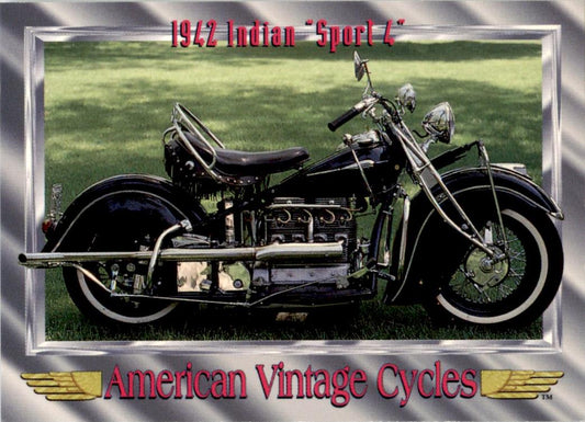 1992 Champs American Vintage Cycles Promo #48 1942 Indian "Sport 4"
