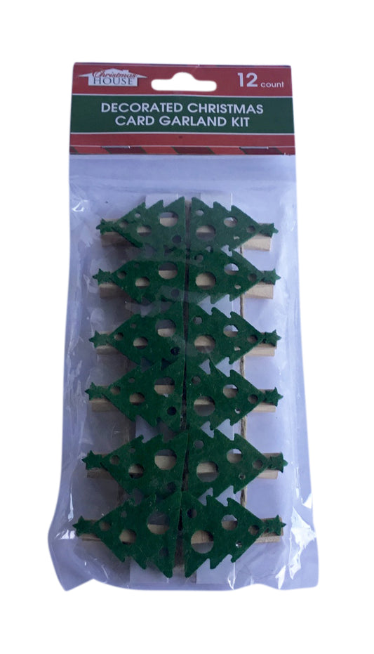 Christmas House Decorated Christmas Card Garland Kit 12 Pack New
