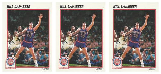 (3) 1991-92 Hoops McDonald's Basketball #12 Bill Laimbeer Lot Detroit Pistons