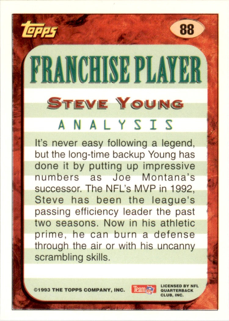 1993 Topps Gold #88 Steve Young San Francisco 49ers