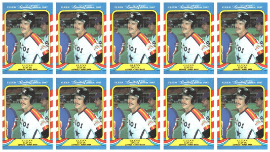 (10) 1987 Fleer Limited Edition Baseball #11 Glenn Davis Lot Houston Astros