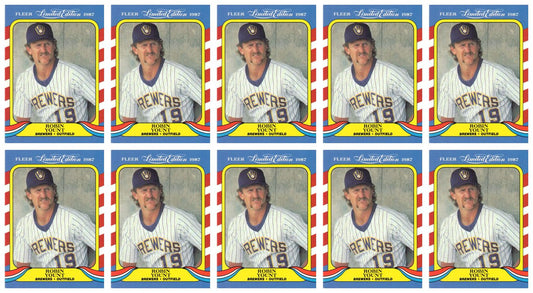 (10) 1987 Fleer Limited Edition Baseball #44 Robin Yount Lot Milwaukee Brewers