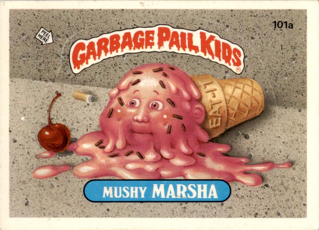 1985 Garbage Pail Kids Series 3 #101a Mushy Marsha No Copyright Year EX