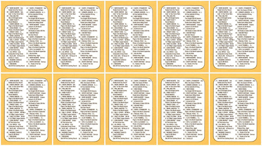 (10) 1987 Donruss Highlights #56 Checklist 1-56  Card Lot