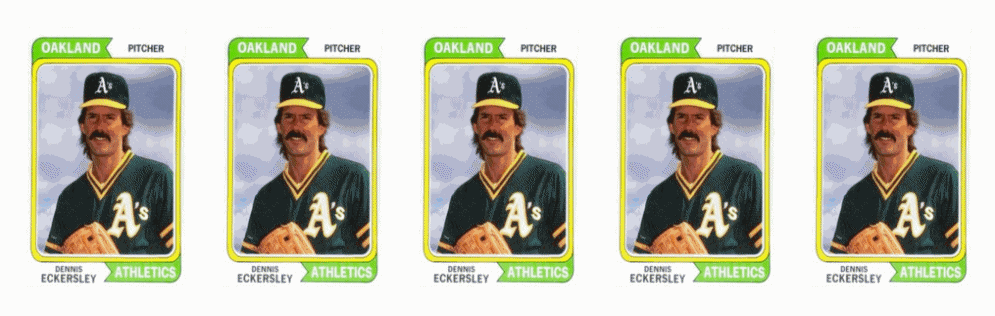 (5) 1992 SCD #74 Dennis Eckersley Baseball Card Lot Oakland Athletics