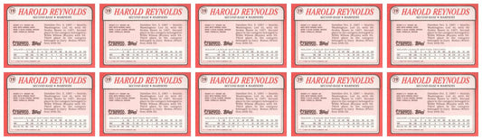 (10) 1988 Topps Revco League Leaders Baseball #19 Harold Reynolds Lot Mariners