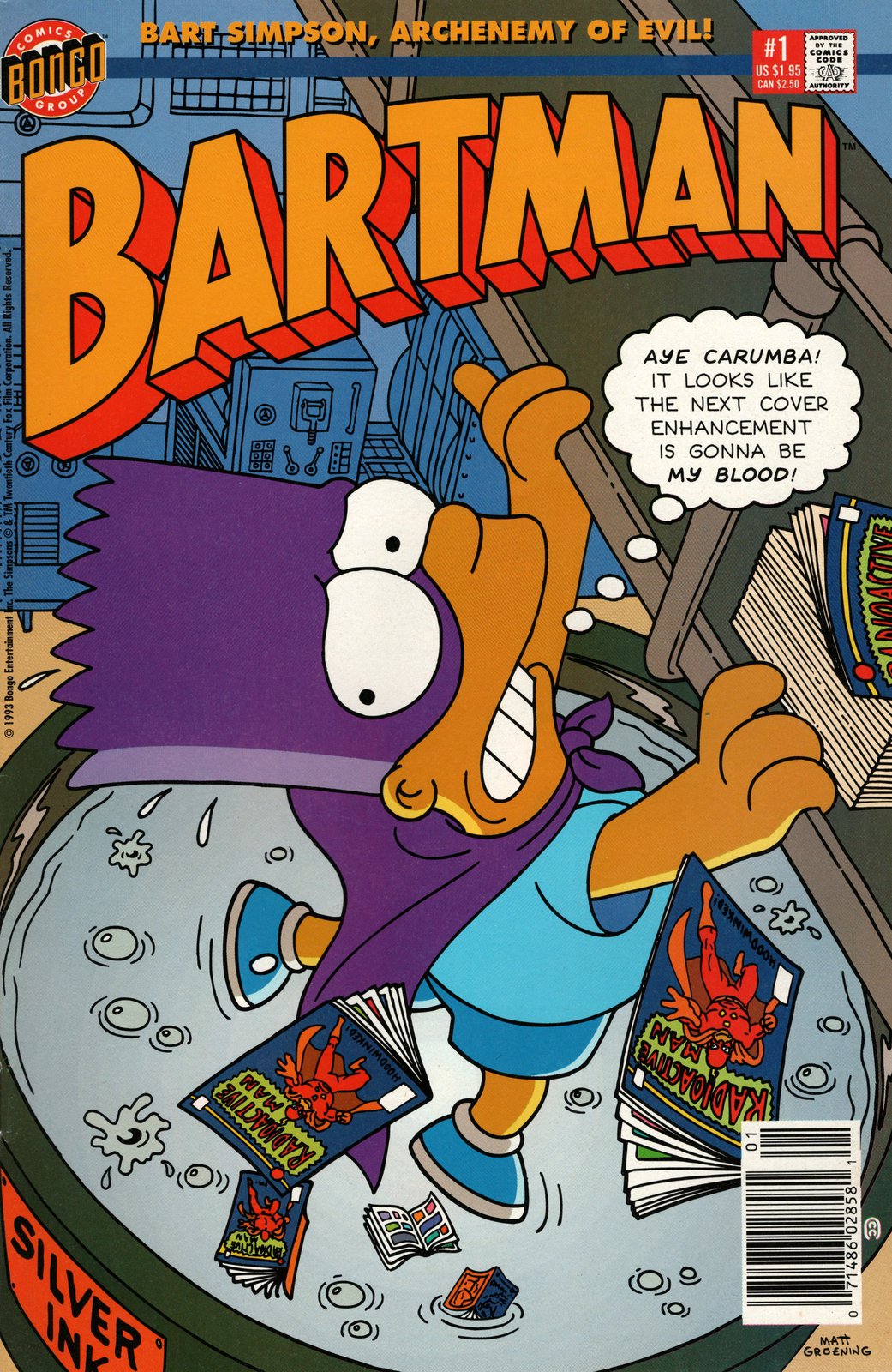 Bartman #1 Newsstand Cover (1993-1995) Bongo Comics