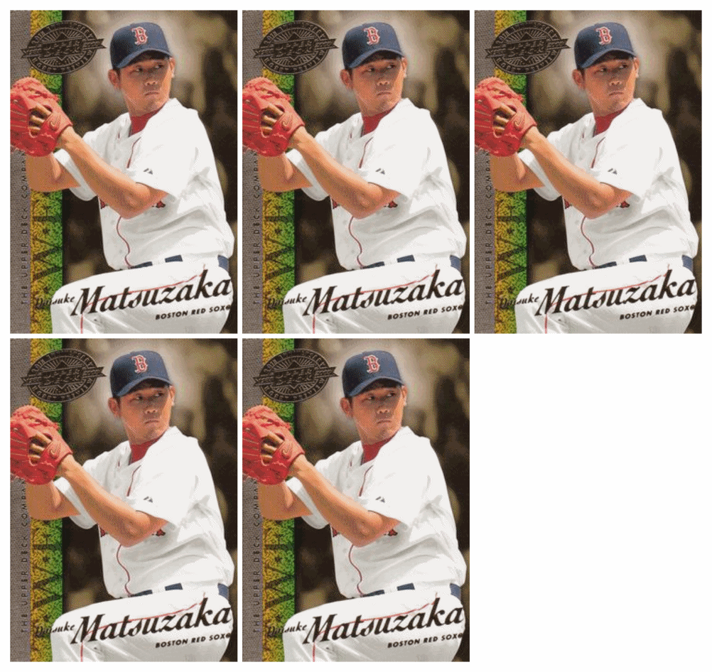 (5) 2008-09 Upper Deck 20th Anniversary #UD-50 Daisuke Matsuzaka Boston Red Sox