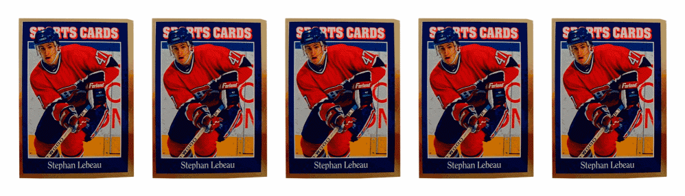 (5) 1992 Sports Cards #97 Stephan Lebeau Hockey Card Lot Montreal Canadiens