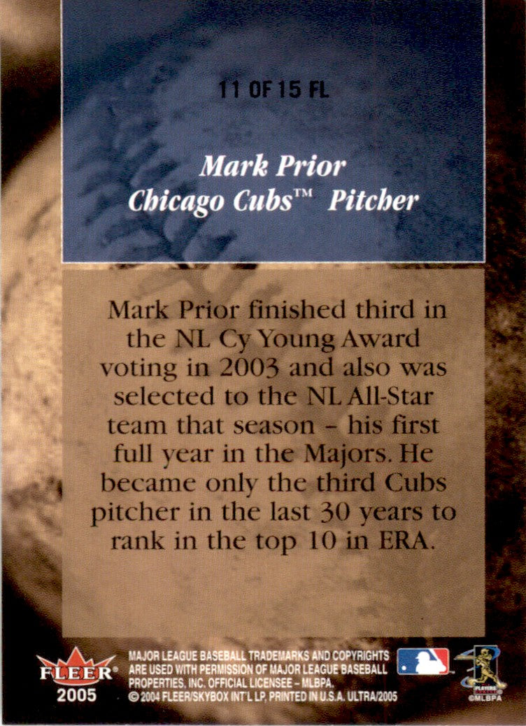2005 Ultra Follow the Leader #11 Mark Prior Chicago Cubs