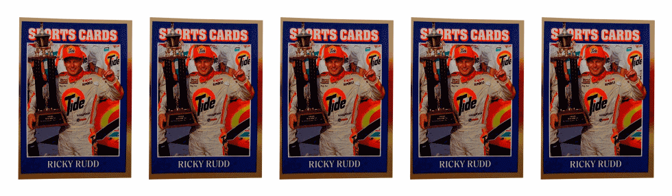 (5) 1992 Sports Cards #70 Ricky Rudd NASCAR Auto Racing Card Lot