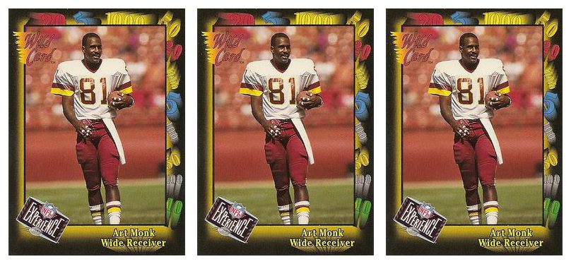 (3) 1991 Wild Card NFL Experience Exchange #26E Art Monk Lot Redskins