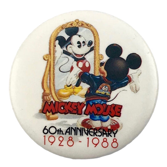 Disney's Mickey Mouse 60th Anniversary 1928-1988 1.5" Vintage Pinback Button