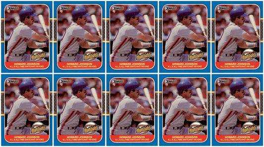 (10) 1987 Donruss Highlights #43 Howard Johnson New York Mets Card Lot