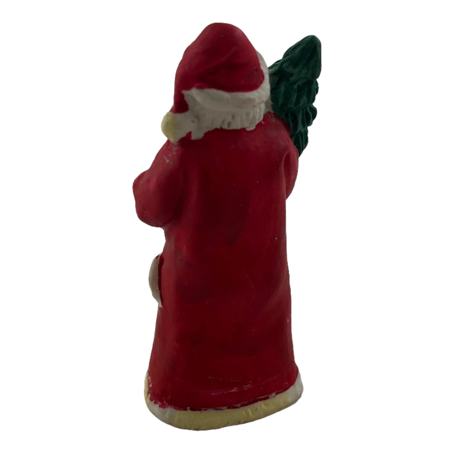Santa Clause Holding Christmas Tree 2.25 Inch Vintage Ceramic Figurine