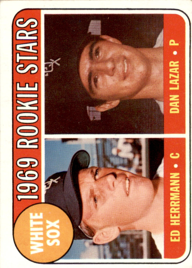 1969 Topps #439 White Sox Rookies - Ed Herrmann / Dan Lazar RC Chicago White Sox VG