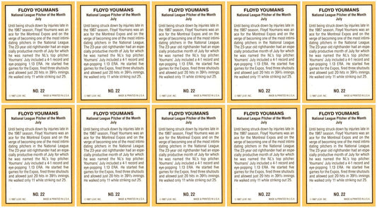 (10) 1987 Donruss Highlights #22 Floyd Youmans Montreal Expos Card Lot