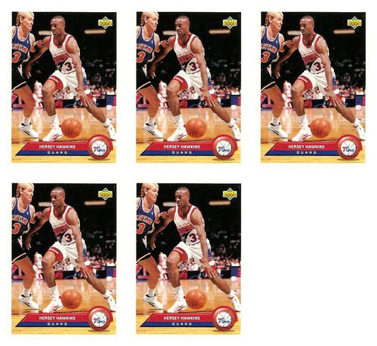 (5) 1992-93 Upper Deck McDonald's Basketball #P30 Hersey Hawkins Card Lot